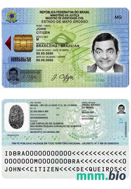 Szablon dowodu osobistego Brazylii w formacie PSD (od 2009) szablon w PSD